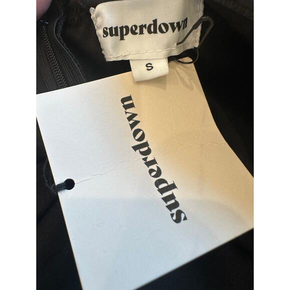 Superdown Black Strapless Maxi Dress SMALL Bustier Side Slit Revolve $98 NEW - Picture 8 of 9